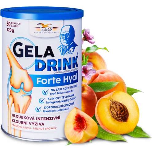 GELADRINK Forte Hyal Broskev - Supportive joint nutrition with peach flavour, 420 g